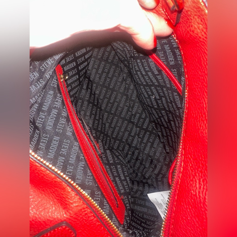 Steve Madden Red Leather Satchel - Picture 6 of 9